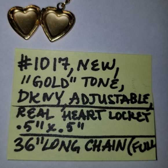 🔻REDUCED❣ ✅1017 NWOT RARE DKNY Logo Gold Tone Metal Necklace - Picture 10 of 14